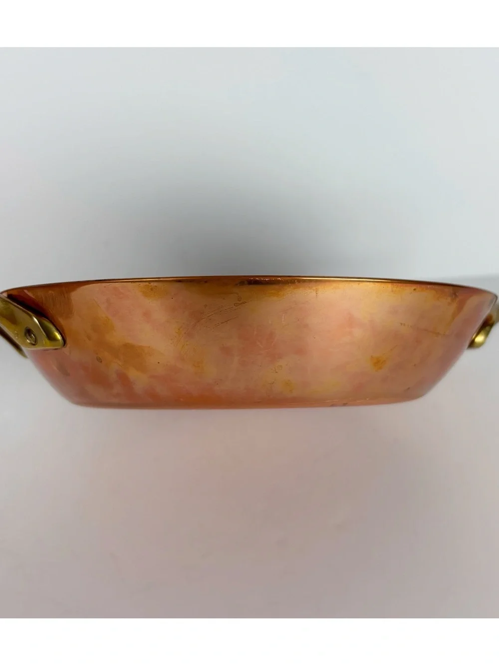 Vintage Paul Revere 1801 Signature Copper 8.5 inch Au Gratin Pan Brass Handles